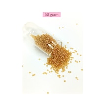 Dökme Cam Kum Boncuk 11/0 2 Mm - 60 Gram - Şeffaf Altın - Bnc062