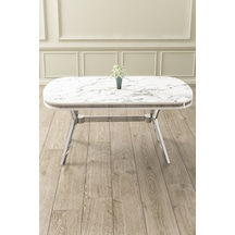 Canisa Concept Olya Serisi 90x168 Lak Panel Krom Ayak Beyaz Mermer Desen Sabit Mutfak Masası Masa Beyaz Mermer Desen Ayak Krom Canisa Concept Olya Serisi 90x168 Lak Panel Krom Ayak Beyaz Mermer Desen Sabit Mutfak Masası Masa Beyaz Mermer Desen Ayak Krom
