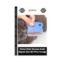 Petshop Profesyonel Ergonomik Kaymaz Saplı Metal Dişli Hassas Kedi Köpek İçin Bit Pire Tarağı