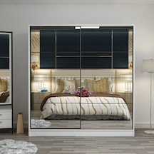 Minarmobilya Minar Kale 2 Kapaklı Aynalı Sürgülü Dolap 180 Cm - Beyaz (541417038)