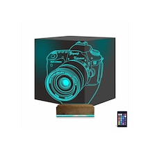 Luvivia Fotoğraf Makinesi Fotoğrafçı Kişiye Özel 3d Lamba - Masa Gece Lambası Şeffaf