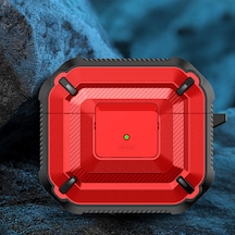 Airpods Uyumlu 3 İçin Anahtar Ve Kanca İle Elmas Doku Kulaklık Koruyucu Kılıf Kırmızı