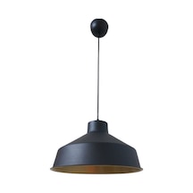 Rys Retro Metal Siyah Dekoratif Siyah İçi Gold Kafe Mutfak Avize Çap:30 Cm Beyaz