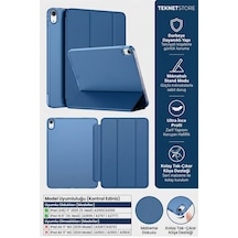 İpad 11. Nesil A16 Ve 10. Nesil 10.9" Uyumlu Kılıf A3355 A2696 Ultra İnce Standlı Kapak Lacivert Kapaklı Kılıf