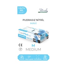 Nitril Mavi Pudrasız Muayene Eldiveni M - 1 Paket 100 Lü