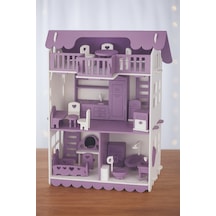 Ahşap Oyun Evi 32 Parça Mor