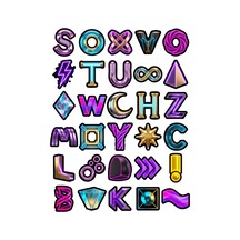 30 Adet 3d Neon Soyut Geometrik Sticker Seti - Laptop Telefon Ajanda İçin Fütüristik Paket Çok Renkli