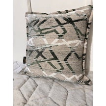 Nivemeshome Kırlent Kılıfı 45x45 Mateo 63-04 Yeşil-krem Yeşil+krem