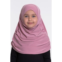 Pudra Pratik Hazır Geçmeli Çocuk Tesettür Bone Sandy Kumaş Kendin Pudra