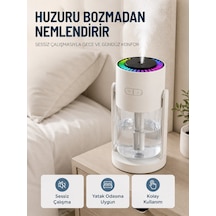 Taşınabilir Hava Nemlendirici Led Işıklı Şeffaf Hazneli Ev Ofis Yatak Odası Nemlendirme Cihazı Çok Renkli