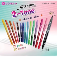 15 Kalem-30 Renk My Color 2 Tone Keçeli Kalem Seti