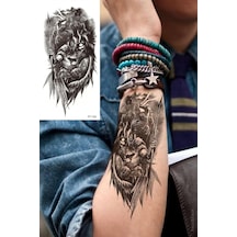 Bearpear Gladyatör Dövmesi, Aslan Dövmesi, Savaşçı Dövmesi, Geçici Dövme Tattoo, Erkek Geçici Dövme, Kol Ve V