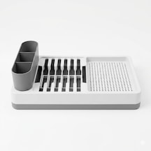 Deinhaus Tezgah Üstü Bulaşık Kurutmalık, Çok Bölmeli Tabak Ve Bardak Düzenleyici, Kaşıklıklı Mutfak Organizer 42 Cm Çok renkli