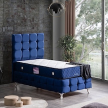 Setaymobilya Baza, Duke Lux Lacivert Tek Kişilik Baza+Başlık + Ortopedik Yatak