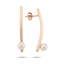 6,5 Mm Doğal İnci Model Küpe Rose Rose