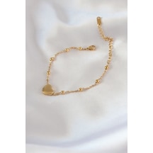 316l Çelik Gold Renk Kalp Model Minimal Top Detay Kadın Bileklik - Tj-bb5434 Altın - Çok Renkli