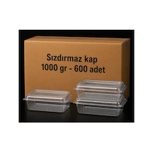 1000 Gr Yüksek Sızdırmaz Kap 600 Adet Şeffaf Plastik Gıda Kabı - 913470310