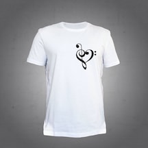 Herşey Nota Fa Anahtar Sol Anahtar Beyaz T-shirt Unisex 001