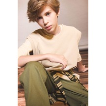 Defacto Erkek Çocuk V Yaka Yıkamalı Süveter G1819a825aubg779 Bej