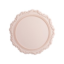 Sones Kabartmalı Silikon Isı Yalıtım Pedi Dekoratif Mat Kalın Yuvarlak Silikon Tencere Matı Pembe