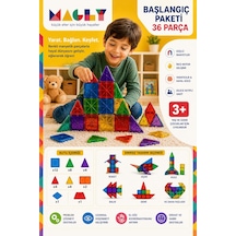 Manyetik Blok Oyuncak 36 Parça - Eğitici Yapı Seti 3+ Yaş