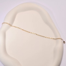 14 Ayar Altın Minimal Ataç Zincir Bileklik, İnce Ve Zarif Kadın Bilekliği Altın