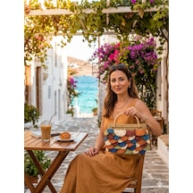 Hassasellerden El Emeği Çok Renkli Çanta Bej - Çok Renkli