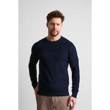 Alexandergardı Dokulu Desenli Erkek Triko Kazak Lacivert