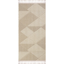 Cool Halı Bress 1413 Bej Mutfak Halısı Bukle Dokuma Saçaklı Tezgah Önü Leke Tutmaz İskandinav Yolluk