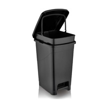 Omnipazar Srl-3029 Slim Pedallı Plastik Çöp Kovası İç Kovalı 25 Lt Siyah Çok Renkli