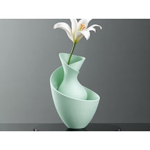 3d Baskı Bold Vazo - Akışkan Formlu Dekoratif Vazo-mint Çok Renkli