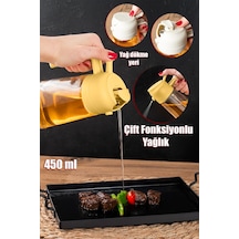 Porsima 2086-2 Çok Amaçlı Cam Sprey Şişe -yağdanlık Limon Sirke Sos Püskürtücü, Sızdırmaz Yağlık Sarı 450ml