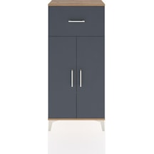 Hyperion Dolap 2 Raflı Tek Çekmeceli 2 Kapaklı 60x44x134 Çam-antrasit Atlas Çam