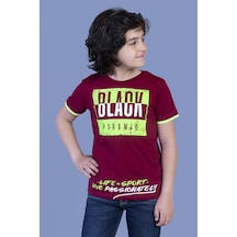 Toontoy Kids Toontoy Erkek Çocuk Baskılı Tişört Bordo