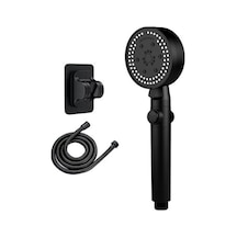 Siyah Duş Başlığı 8 Püskürtme Modu Silikon Nozullu Yüksek Basınçlı El Duş Başlığı Banyo Siyah