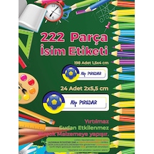 Okul Etiketi, Kalem Defter Etiketi, Fb Etiketi - 222 Adet Folyo Sticker Çok Renkli