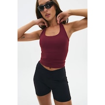 Madmext Bordo Halter Yaka Kadın Atlet Mg2680 Bordo