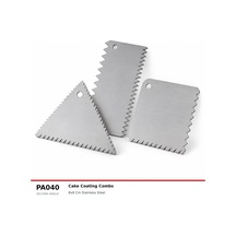 Fida Metal Pasta Dekor Tarağı, Pasta Sıvama Tarağı Kare - 3 Adet Gümüş