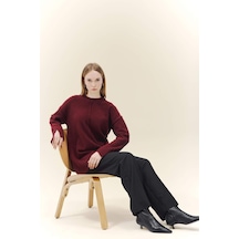 Defacto Loose Fit Bisiklet Yaka Triko Kazak Tunik F4547ax25wnbr181 Bordo-br181