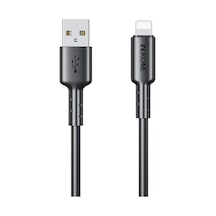 Wekome Wdc-01 Gelgit Enerji Serisi 2.4a Usb'den 8 Pin'e Pvc Veri Kablosu, Uzunluk: 1m Siyah