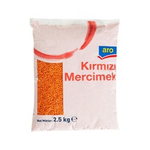 Aro Kırmızı Mercimek 2,5 Kg - Çorbalık Ve Köftelik Bakliyat 3'li Ekonomik Paket - 3 Adet Tarı