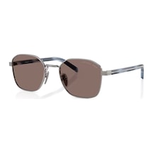 Prada Pr C50s 5av05c 51 Unisex Polarize Geometrik Gri Metal Güneş Gözlüğü Gri