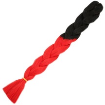 Afrika Örgülük Sentetik Ombreli Saç 100 Gr. - Siyah / Kırmızı