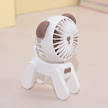 Eternal Luck Mini Masaüstü Dekoratif Fan Sevimli Evcil Köpek Şarjı Usb Küçük Fan Beyaz