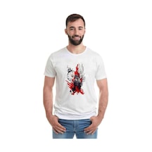 Owl Rose Trash Polka Saat Kuşlar Baskılı Beyaz Erkek Tshirt