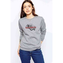 Iron Maıden Number Of The Beast Baskılı Gri Kadın Sweatshirt