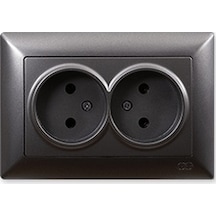 Günsan Visage Ambiance Füme İkili Priz Çerçevesiz