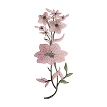 Ütü İle Yapışan Arma - Patch - 7 Güllü Pembe Zarif Gül Dalı Modeli En:7.5cm Boy:21cm 1 Adet Pembe - 691935137