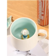 Mukko Home 3d Sevimli Koyun Figürlü Porselen Sürpriz Kupa - 350 Ml, Şık Ve Eğlenceli Tasarım,mavi Beyaz - Çok Renkli