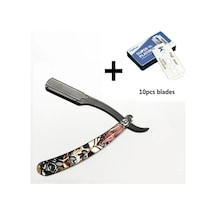 Erkekler Profesyonel Berber Jileti Manuel Tıraş Düz Kenar Paslanmaz Çelik Tıraş Black And Blade